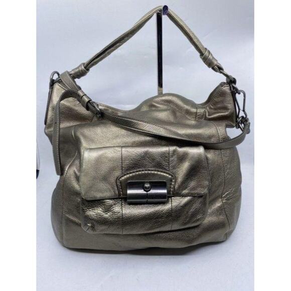 Coach xl shoulder gold leather cross body bag - Picture 2 of 12